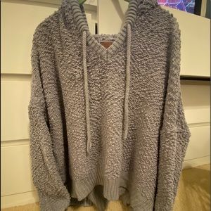 Francesca’s oversized fuzzy sweatshirt